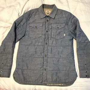 Vans Quilted Button-Up Jacket Shirt in Chambray Blue